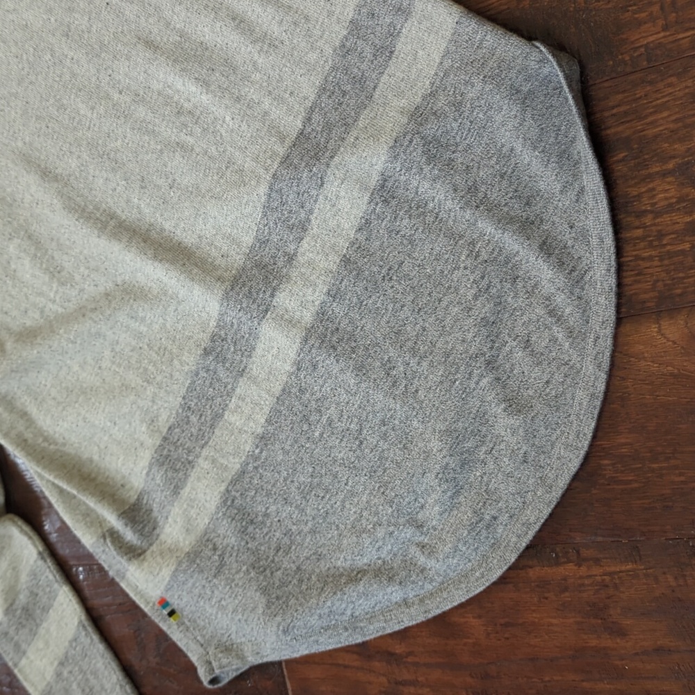 SMARTWOOL I Knit Two-Tone Striped Gray Akamina Wool Blend Crew Neck Sweater, M - Picture 12 of 16